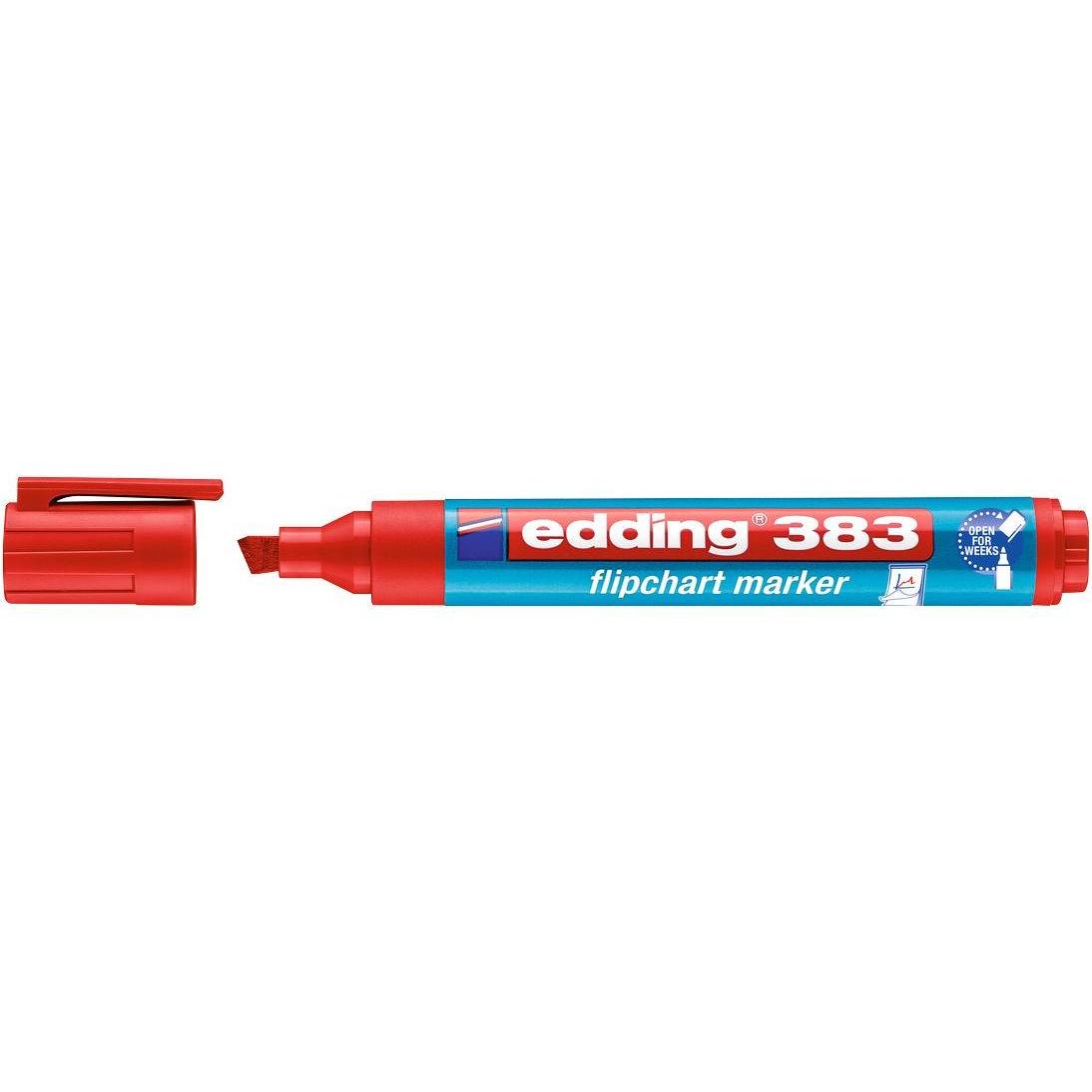 4x Edding, Marker, 383 Flipchart-Marker (Rot, 5 mm, 10 x)