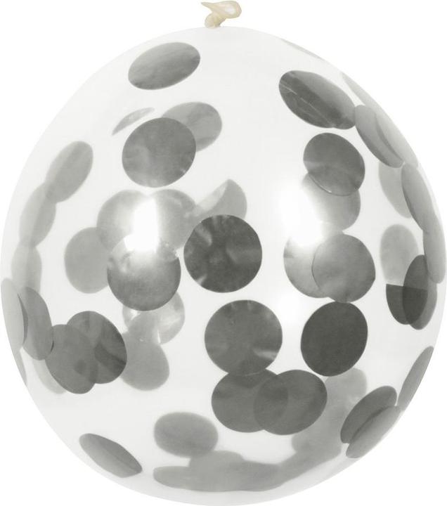 Boland 5 Party Deko Helium Luft Konfettiballons - silber (5 x)