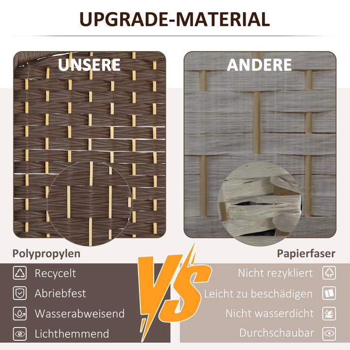 Actual product image Homcom Paravent Polypropylen, Kiefernholz Braun