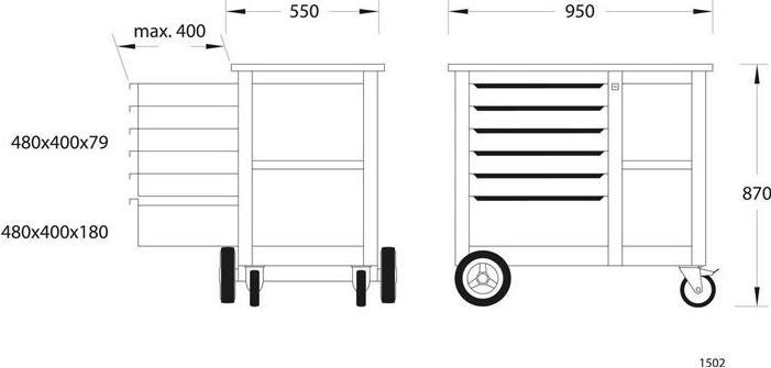 Actual product image Gedore 6620540 Workbench (95 cm, 55 cm)
