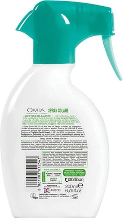 Actual product image Omia Protective Sun Spray SPF30 for Face and Body with Aloe Vera from Salento 200ml (Sun spray, SPF 30, 200 ml)