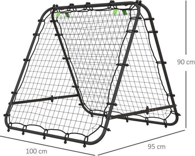 Immagine prodotto Swisshandel24 Fussball Rebounder Kickback Tor Rückprallwand Netz beidseitiger Rückprall, schwarz