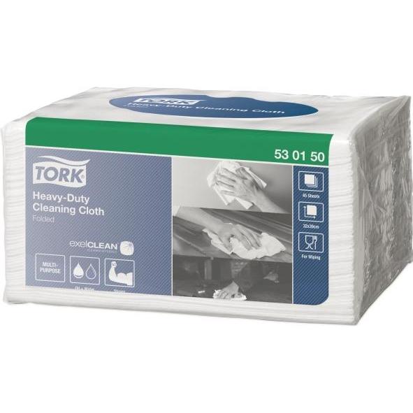 Tork Aftørringsklud Kraftig W8 38x32cm 360ark/krt - (480 ark pr. karton), Reinigungsutensil, Weiss