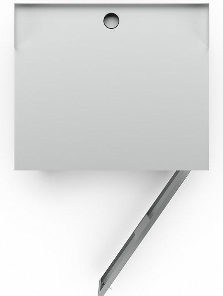 Actual product image eurokraft basic PC desk, mobile, HxWxD 1170 x 690 x 590 mm, light grey RAL 7035. (69 cm, 117 cm)