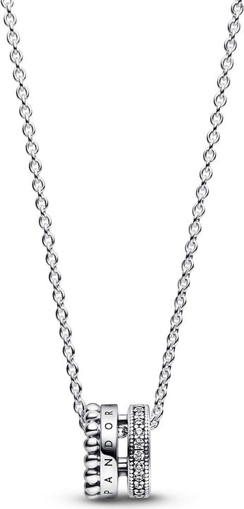 Immagine prodotto Pandora Collana con logo Signature Pavé e perline (Argento 925, 42 - 45 cm)