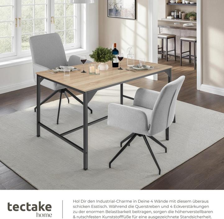 Image du produit tectake Table de salle à manger Belfast (120 x 120 x 75 cm)