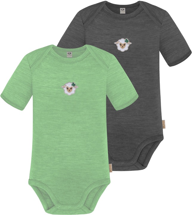 Produktbild Normani 2er Set Baby Merino Body Kurzarm „Tauranga" - 9293 (92)