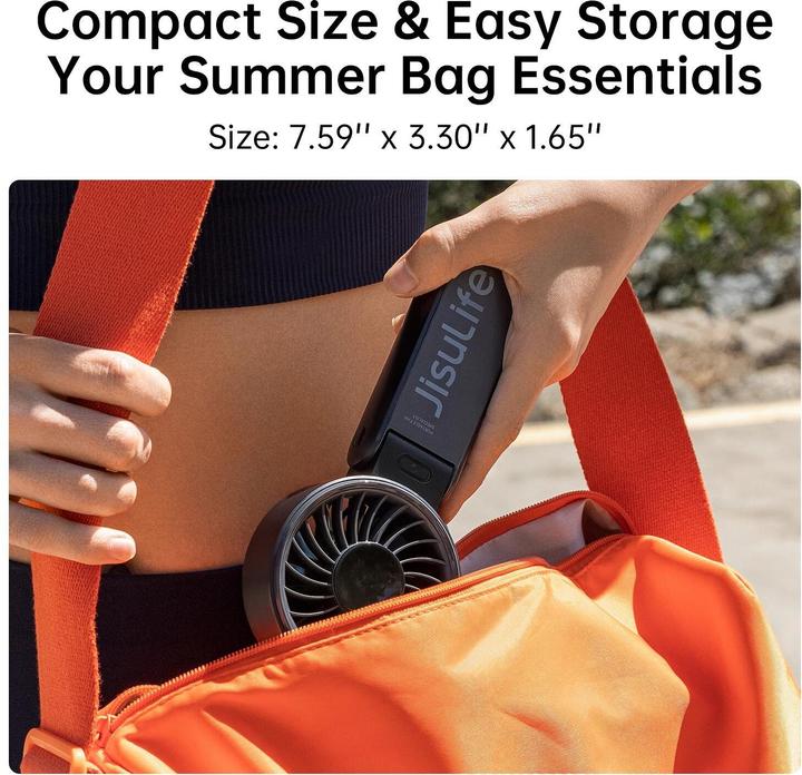 Actual product image Jisulife Mini wentylator Handheld Fan Life7 3600mAh przenośny wiatraczek USB - czarny