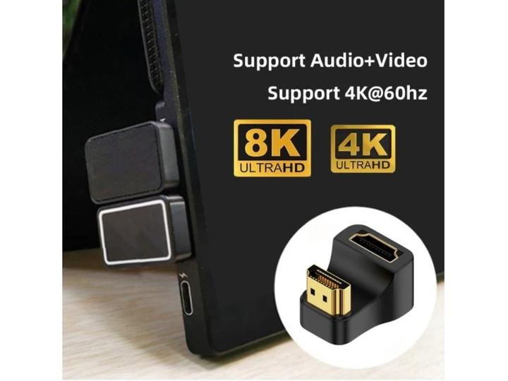 Actual product image PowerGuard HDMI to HDMI 1.4 180-degree angle U-shape up adapter (HDMI)
