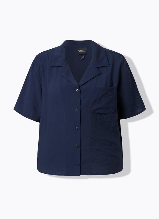 Actual product image Ulla Popken Cropped Button Down Blouse (46, 48)