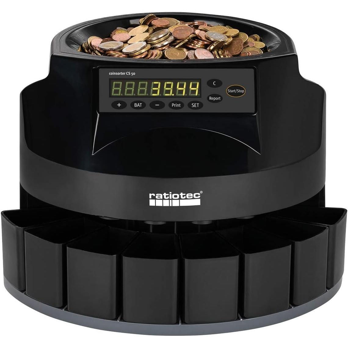 Ratiotec Nero Contabanconote, Macchina Per Il Conteggio E La Selezione Delle Monete Cs 50 (Contamonete)