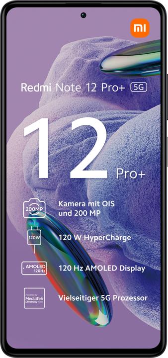 Image du produit Xiaomi Redmi Note 12 Pro+ (256 Go, Midnight Black, 6.67", Double SIM, 5G)