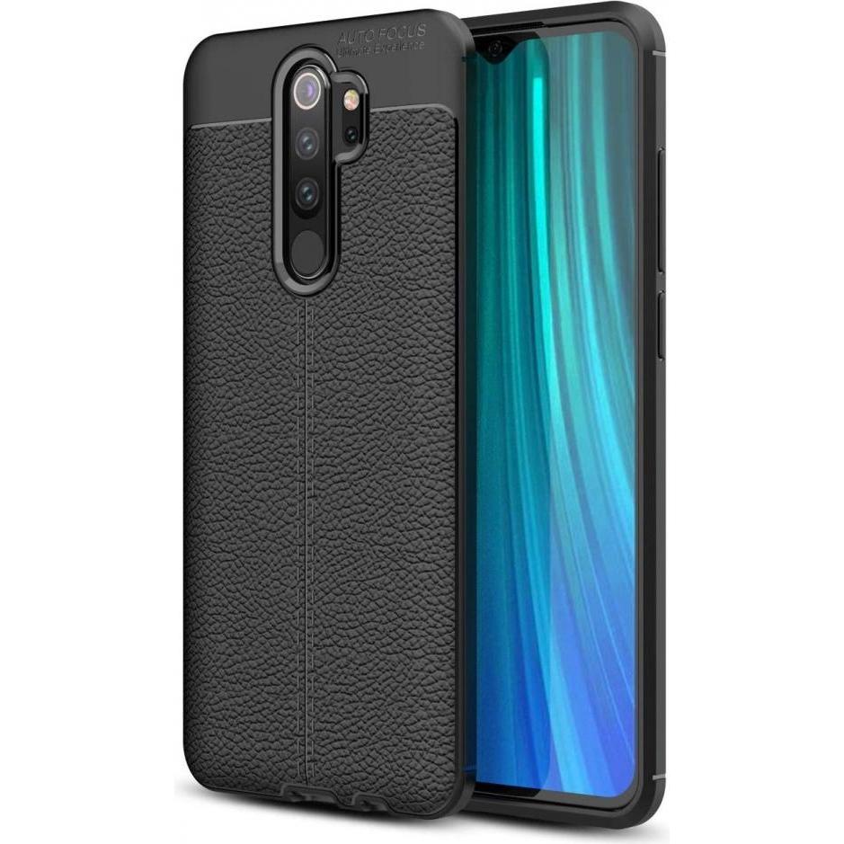 Screenguard Xiaomi Redmi Note 8 Pro Hülle Leather Design TPU Cover (Xiaomi Redmi Note 8 Pro), Smartphone Hülle, Schwarz