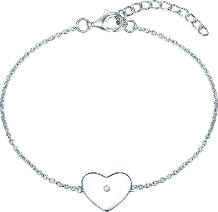 Actual product image Lulu & Jane Heart sterling silver diamond silver 17.0 cm basic length + 3.0 cm extension - 33482 (17 cm, Sterling Silver)