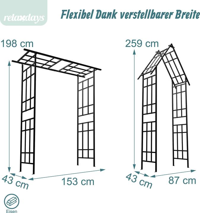 Produktbild Relaxdays Rosenbogen (43 cm, 153 cm)