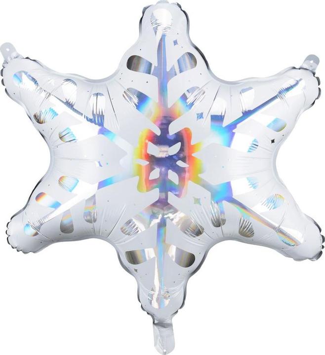 Actual product image Partydeco Foil balloon Snowflake, 64x66 cm, holographic (1 pkt / 1 pc.) (1 Piece)