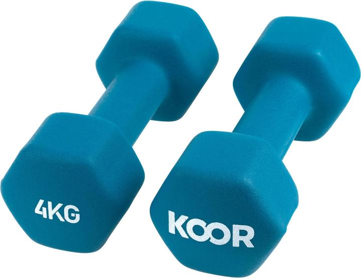 Koor Haltère court 4 kg, turquoise (2 x 4 kg)