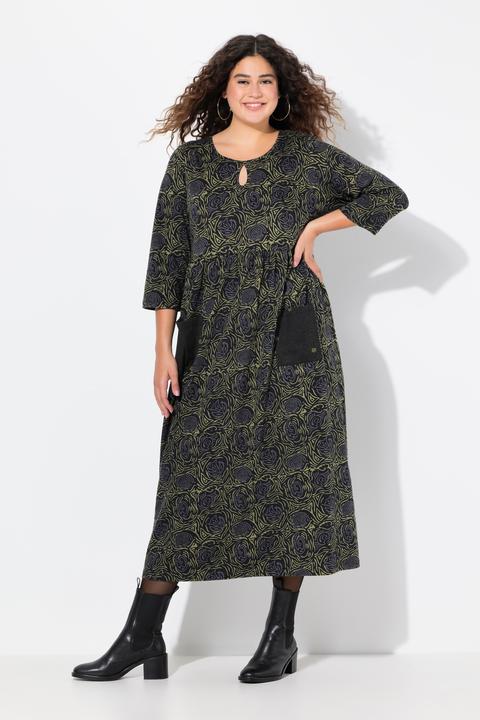 Produktbild Ulla Popken Jerseykleid, A-Linie, Blumendruck (62)