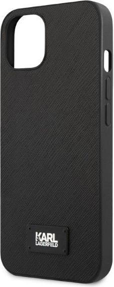 Actual product image Karl Lagerfeld KLHCP13SSFMP2K iPhone 13 mini 5.4" hardcase black/black Saffiano Plaque (Apple iPhone 13 mini)