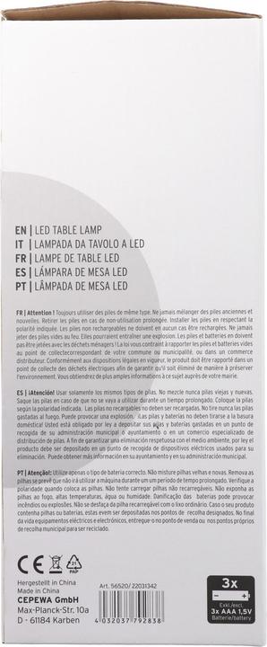 Image du produit AccuCell Lampe de bureau LED tactile, blanc chaud, avec batterie