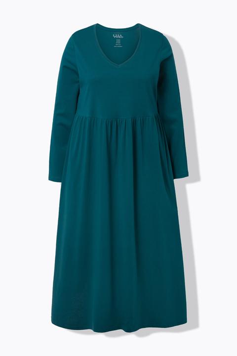 Produktbild Ulla Popken Maxikleid, A-Linie, V-Ausschnitt, Langarm (68)