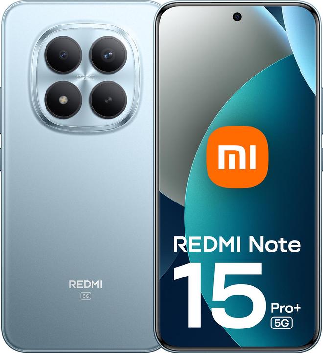 Actual product image Xiaomi Redmi Note 15 Pro+ 5G (512 GB, Glacier Blue, 6.83", Dual SIM, 5G)