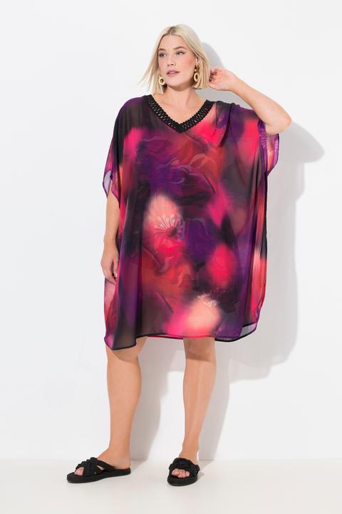 Produktbild Ulla Popken Tunika, Chiffon, Oversized, V-Ausschnitt, Halbarm (42, 44, 46, 48)