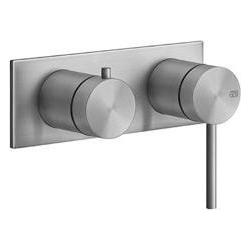 Gessi, Badarmatur, 316 Fertigmontageset für Unterputz-Einhebelmischer, 2-Wege-Umlenkkartusche, durchgehende Plat