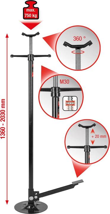 Produktbild KS Tools Teleskop-Unterstellstütze