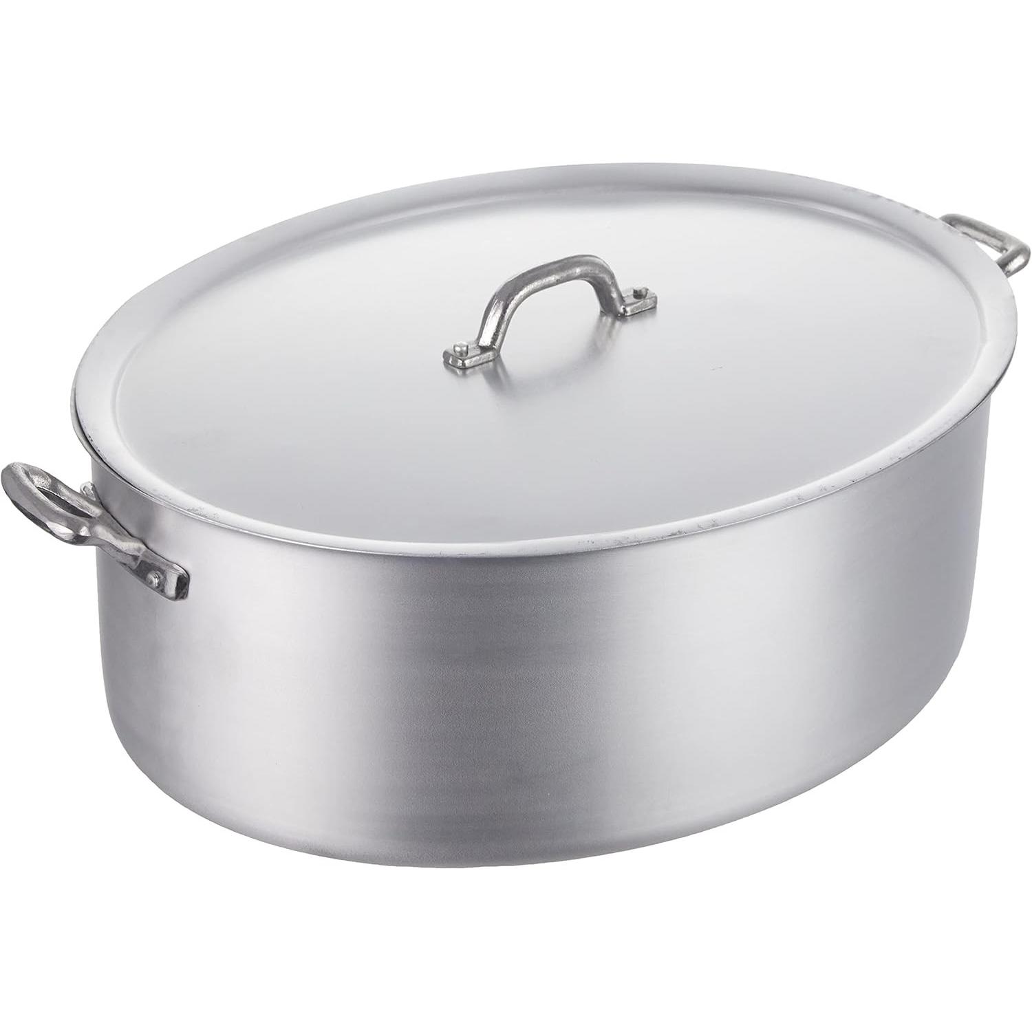 Pentole Agnelli Argento Agnelli Casseruola Ovale Alluminio Con Coperchio, Padella + Pentola