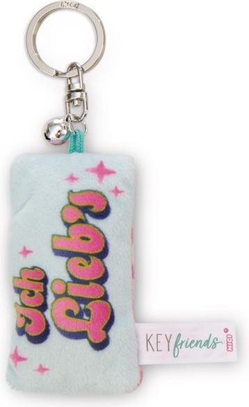 Actual product image Magni NICI Schlüsselanhänger Mini Plüschkissen Ich lieb's mit Glöckchen 8cm