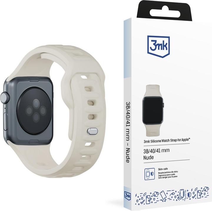 Produktbild 3MK Silicone Watch Strap beżowy/beige dla Apple Watch 38/40/41mm (Silikon, Edelstahl)