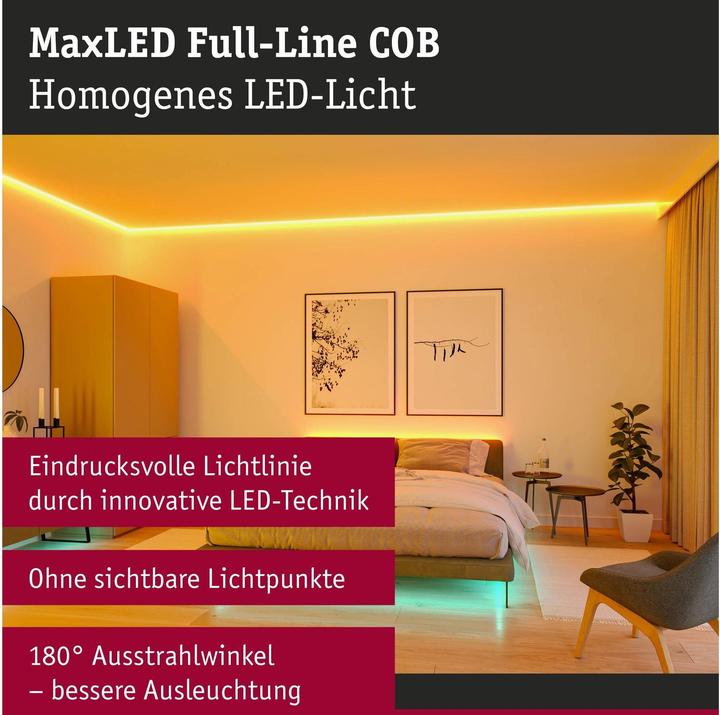 Immagine prodotto Paulmann MaxLED 1000 Full-Line COB Stripe (Bianco, RGBW, 250 cm, Interno)