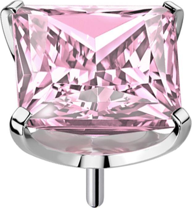 Immagine prodotto Star Piercing Set in argento Threadless con cristallo rosa quadrato (senza ottone, Titanio)