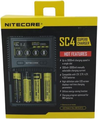 Produktbild Nitecore SC4 - Schnellladegerät (1 Stk., 14500, 16340, 18650, 26650, Ladegerät inkl. Akku)