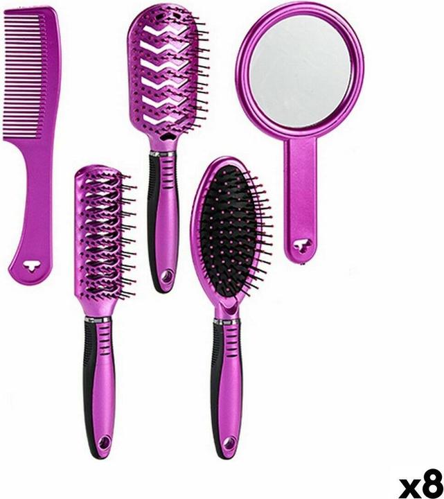 Produktbild Berilo Satz Kämme/Bürsten Lila Kunststoff (8 Stück)