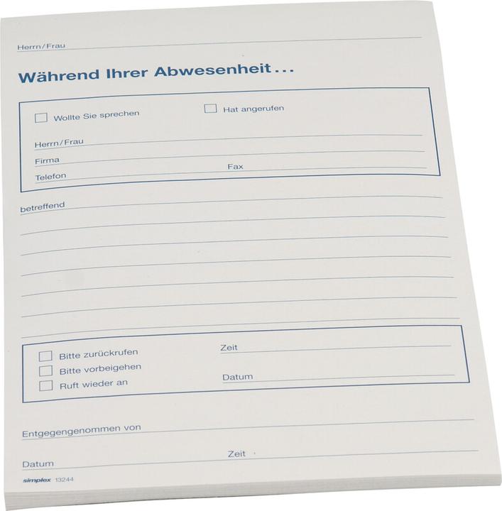 Produktbild Simplex Block "Während ihrer Abwesenheit" (1 x 15 x 21 cm)