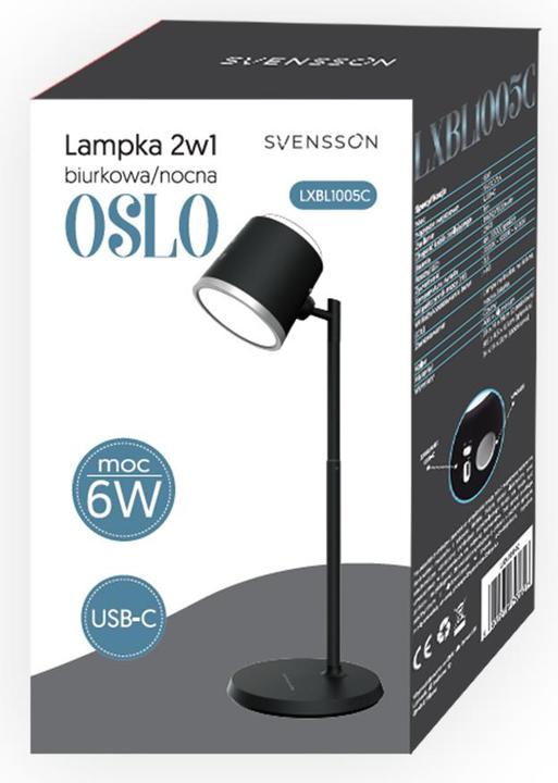 Immagine prodotto Lasmex Svensson Desk/Night lamp 2in1 OSLO magnetic-detatchable 6W black