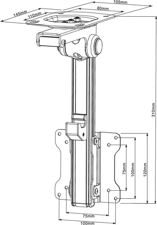 Actual product image PureMounts Pm-Slope-23 (Ceiling, 23", 30 kg)