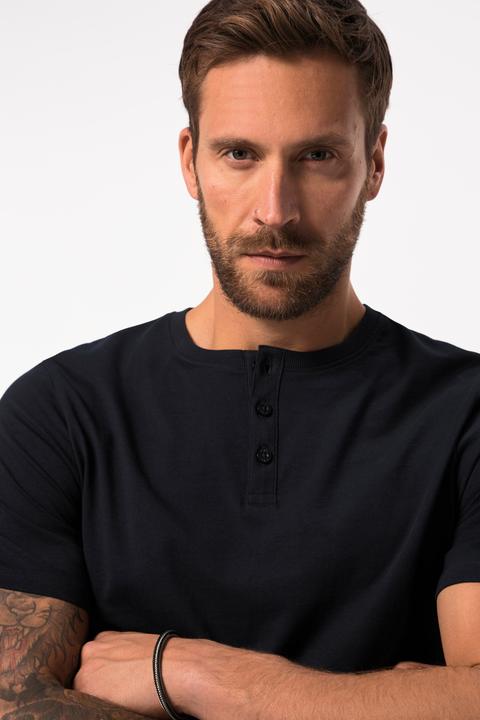 Produktbild JP1880 Henley, Basic, Knopfleiste, Halbarm, bis 7 XL (5XL)