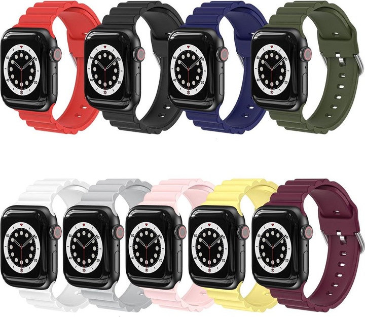 Produktbild König Design Sport Ersatz Armband für Apple Watch Series 1/2/3/4/5/6/SE 40 38 mm Silikon Grau