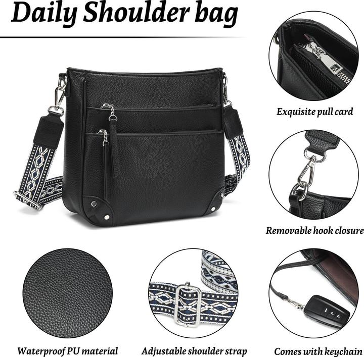 Produktbild Only-Bags.Store Umhängetasche Medium Handtasche Leder PU Umhängetasche Crossbody Bag
