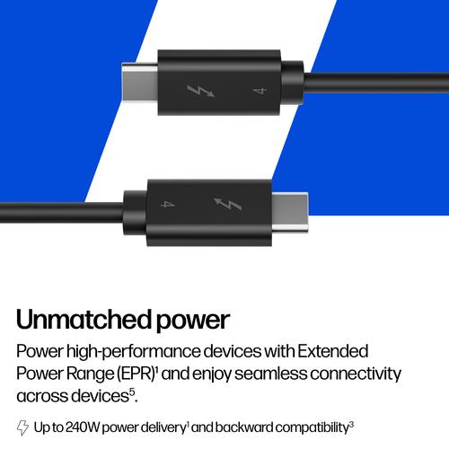 Actual product image HP 240W Thunderbolt 4 Cable (1 m, 240 W)
