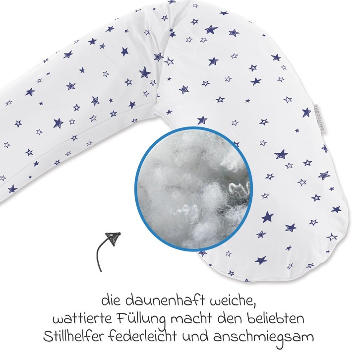 Produktbild Theraline Stillkissen "Das Original" mit Polyester Hohlfaser Füllung inkl. Bezug 190 cm (40 cm)