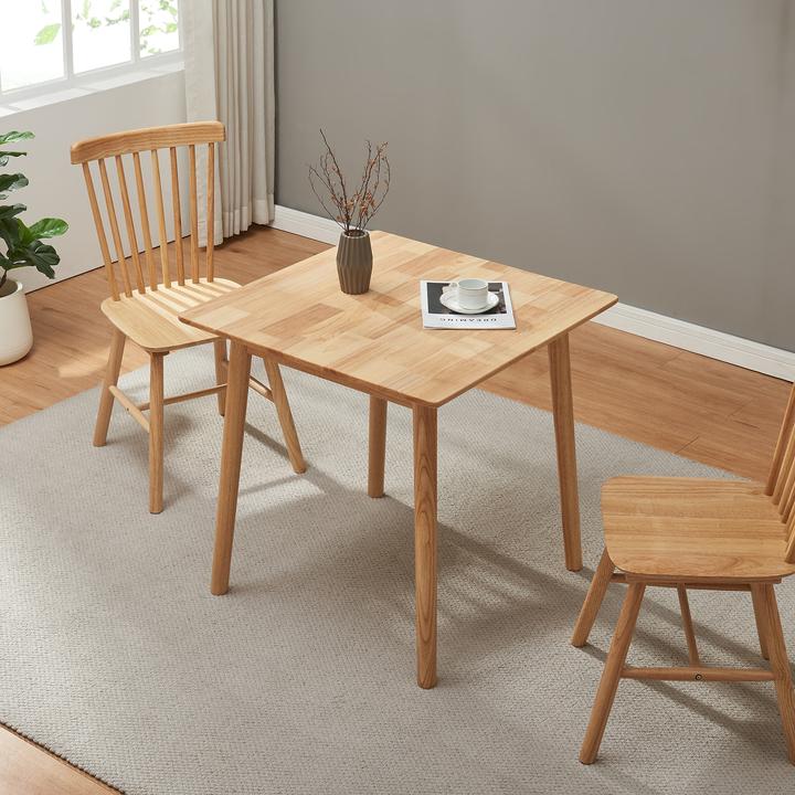 Actual product image En.Casa Esstisch Klijori für 2 Personen 75x75x74 cm Holz Natur
