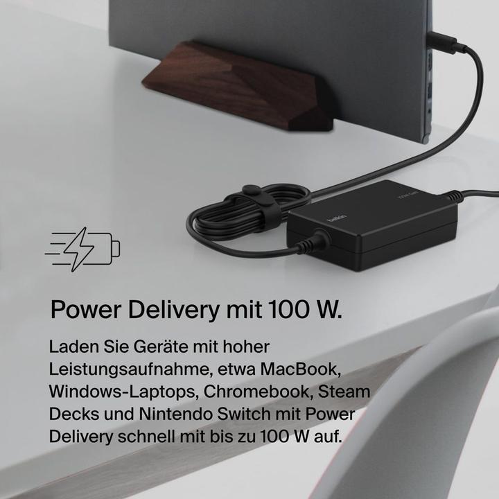 Produktbild Belkin USB-C GaN Netzteil 100W Power Delivery schw. INC016vfBK (100 W)