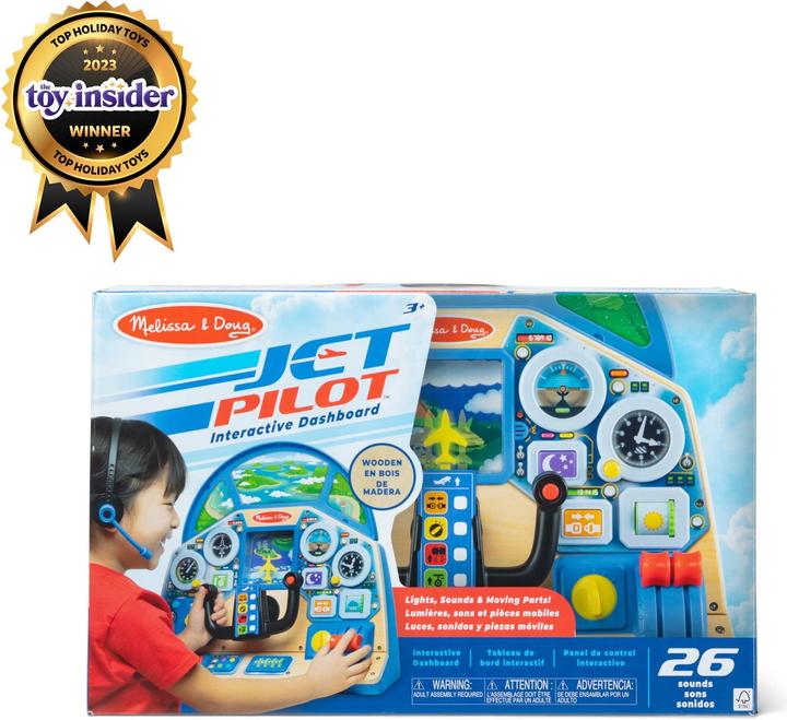 Melissa & Doug - Interactief dashboard voor vliegtuigpiloten, houten speelgoed voor jongens en meisjes vanaf
