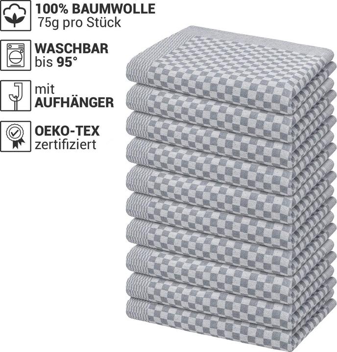 Müskaan Set of 20 pit trays, grey, tea towels 45 x 70 cm (70 x 50 cm)