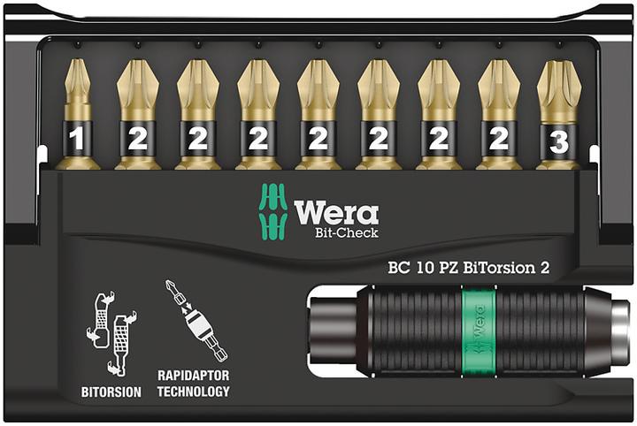 Image du produit Wera Bit-Check 10 PZ BiTorsion 2 (Cruciforme Pozidriv PZ)
