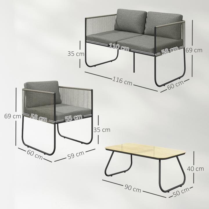Actual product image Outsunny Garden furniture set